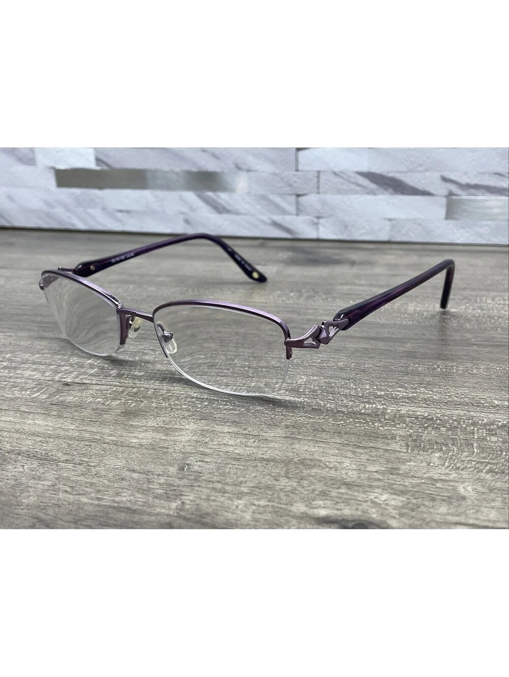 Bulova Avignon Womens Eyeglass Frames Lilac Purple 52-18-135 Metal Half Rim